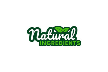Fototapeta premium 100% natural ingredients logo or natural ingredients label vector isolated in flat style. 100% natural ingredients logo for product packaging design element, print design, apps, websites, and more abo