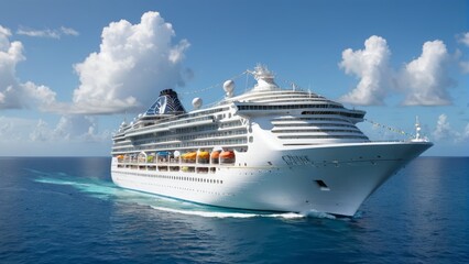 Fototapeta na wymiar Cruise ship in tropical region 