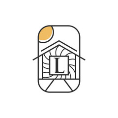 Letter L house minimal logo design