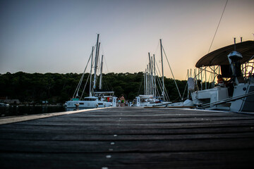 Fototapeta premium sailboats in the Croatian marina