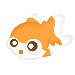 Goldfish Sea Animal Icon Graphic Clipart Cartoon