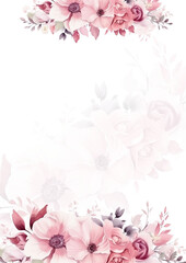 Pink and white modern trendy vector design frame. Background fall boho template