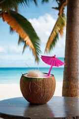 Frozen Cocktail on a tropical beach