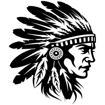 Native American, indian, Native, Silhouette indian Vector illustration, icon © earthstudiotomo