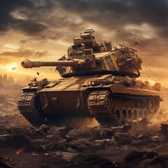 A Tank on the Battlefield