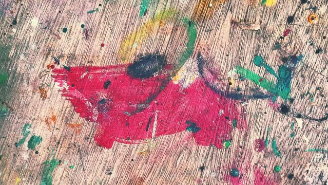 Brush strokes on stained wood texture. 4k