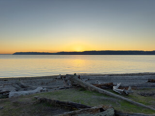 sunset on the beach Everett Washington