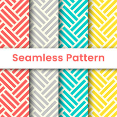 Set colorful vector woven seamless pattern suitable for wall decoration, beautiful wallpaper, background, fabric, floor, interior design, ornament, scrapbook