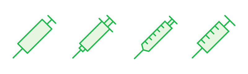 Syringe icon set. injection icon vector.