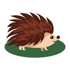 Vector picture of cute cartoon hedgehog isolated on white background.