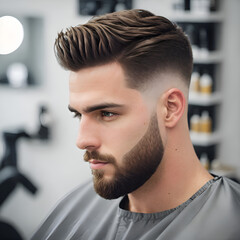 Man with professional haircut