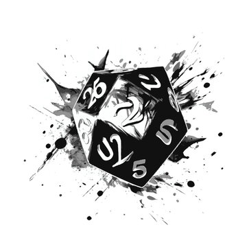 Dungeons and Dragons Dice Icon - Fantasy, Adventure, Exciting, Mystical - Generative AI Art Image - SVG