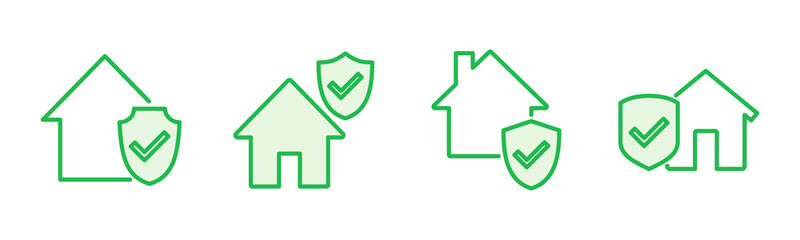 House insurance icon set. house protection icon.