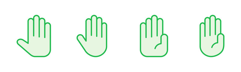 Hand icon set. hand vector icon, palm,click
