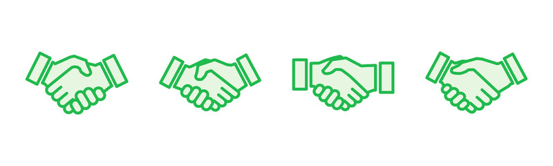 Handshake icon set. business handshake. contact agreement