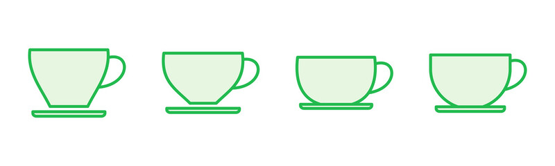 Coffee cup icon set. cup a coffee icon vector.