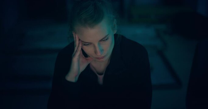 Sad Female Haker Night