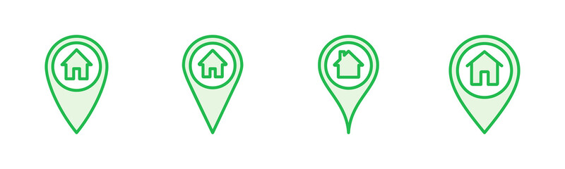 Address icon set. home location icon vector