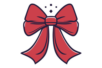 Red bow isolated on transparent or white background