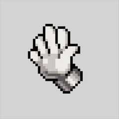 Fototapeta premium Pixel art illustration Hand. Pixelated Hand. Hand Illustration pixelated for the pixel art game and icon for website and video game. old school retro.