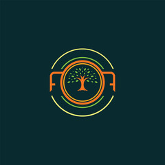 Abstract Combination Camera and Tree Logo Icon Ideas