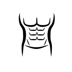 Six pack abs healthy workout gym body  vector icon symbol logo.
