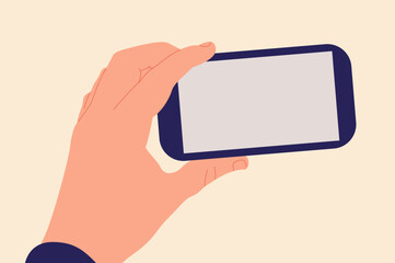  Hand with smartphone. Hand holding smartphone