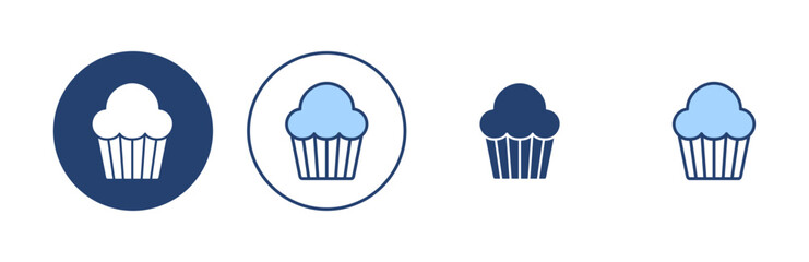 Cup cake icon vector. Cup cake sign and symbol