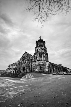 Daraga Church is an iconic landmark of Daraga, Albay in the Philippines. Made of limestone sitting on top of the hill overlooking Mayon Volcano