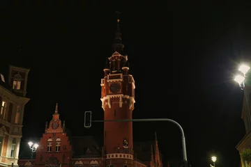 Fotobehang Dahme Mark - Brandenburg - Deutschland - Nacht - Rathaus - Teltow - Fläming © Enrico Obergefäll