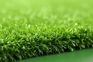 Fotobehang Artificial grass texture background   realistic synthetic lawn surface for design and decoration © Ilja