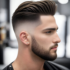 Profile of a man with professional haircut