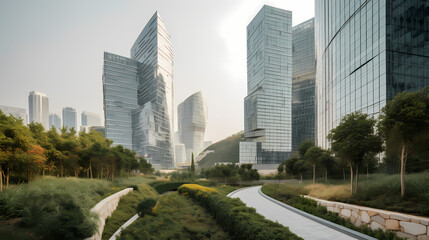 Fototapeta premium generative ai, Creative Core: Busan's Visionary Cityscape Art