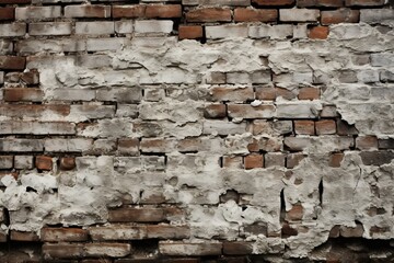 Vintage white painted brick wall texture background with distressed aesthetic and weathered surface