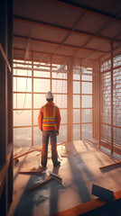Fototapeta premium generative ai, Building Safely: Awareness in Home Construction 