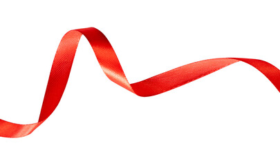 red shiny ribbon isolated element