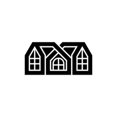 Luxury modern minimalist style house icon