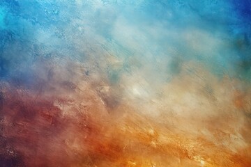 Fototapeta premium 2 colors abstract watercolor background for design. Color gradient, brown and blue iridescent, bright, fun. Rough, grain, noise, grungy