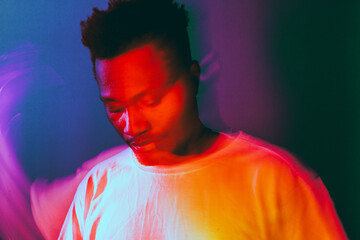 creative lighting portrait of a person