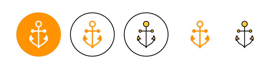 Anchor icon set for web and mobile app. Anchor sign and symbol. Anchor marine icon.