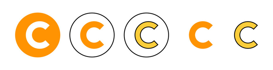 Copyright icon set for web and mobile app. copyright sign and symbol