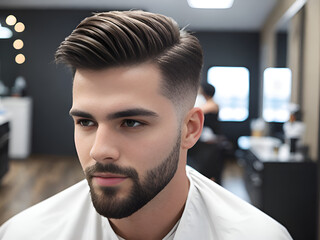 Portrait of a man in an hair salon