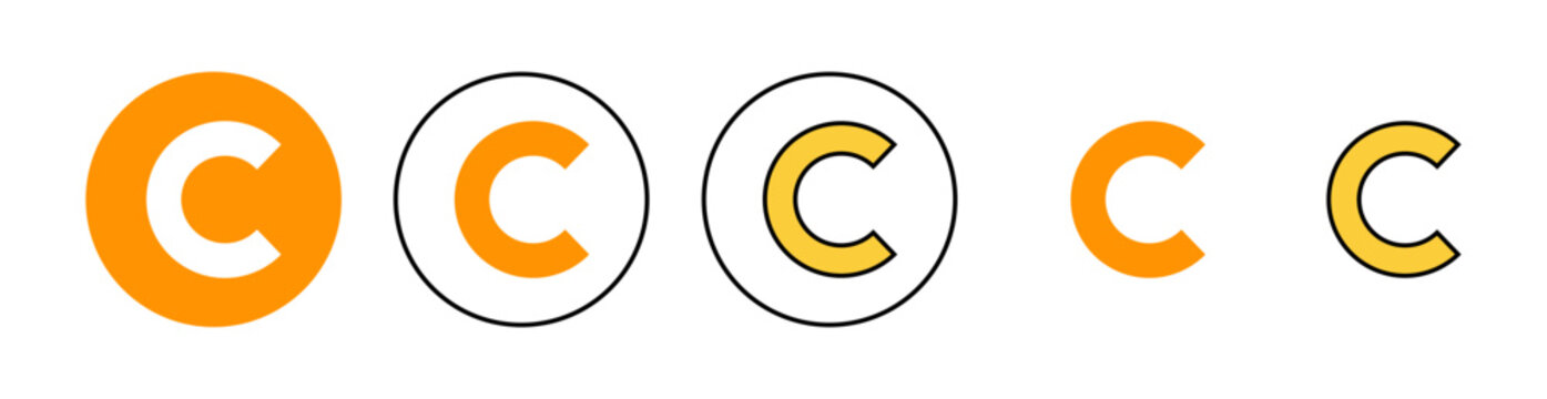 Copyright icon set for web and mobile app. copyright sign and symbol
