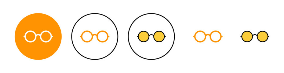 Glasses icon set for web and mobile app. Glasses sign and symbol