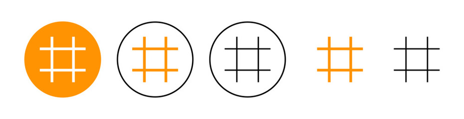 Hashtag icon set for web and mobile app. hashtag sign and symbol