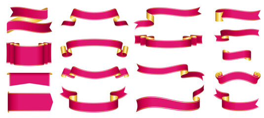 pink ribbon banner design material
 - obrazy, fototapety, plakaty