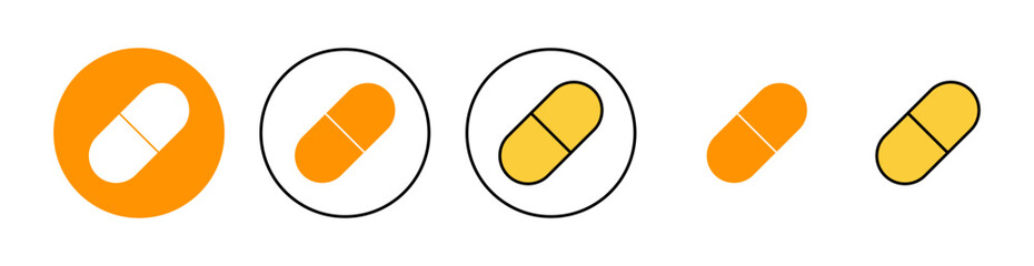 Pills icon set for web and mobile app. capsule icon. Drug sign and symbol
