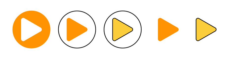 Play Icon set for web and mobile app. Play button sign and symbol