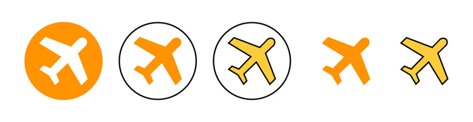 Obraz premium Plane icon set for web and mobile app. Airplane sign and symbol. Flight transport symbol. Travel sign. aeroplane