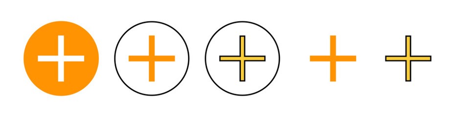 Plus Icon set for web and mobile app. Add plus sign and symbol